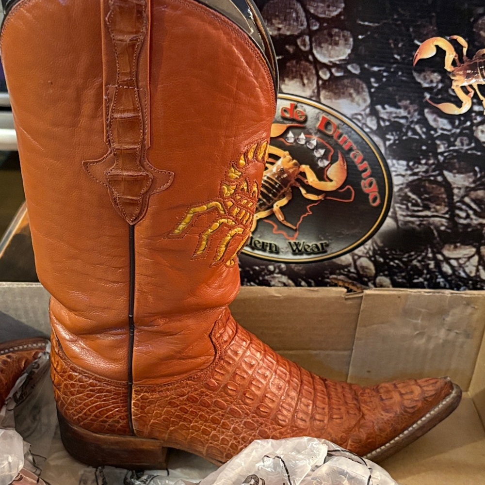 Durango Men's Western Boots - Burnt Orange and Brown
